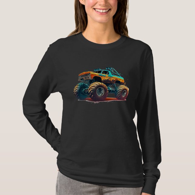 Camiseta Camión monstruo de gran estilo  1 (Anverso)