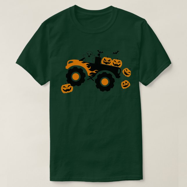 Camiseta Camión Monstruo de Halloween 1 (Diseño del anverso)