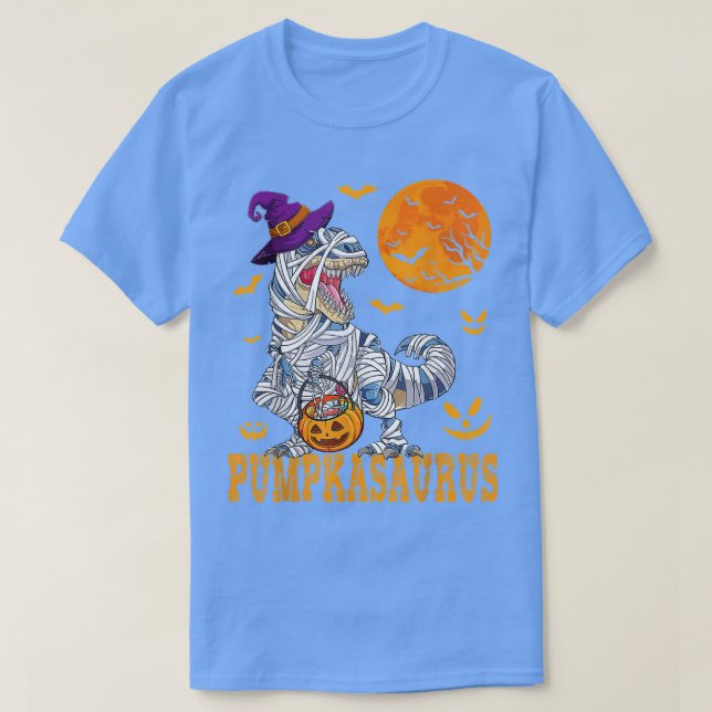 Camiseta Camión Monstruo de Halloween Momia Dinosaurio Cala (Diseño del anverso)