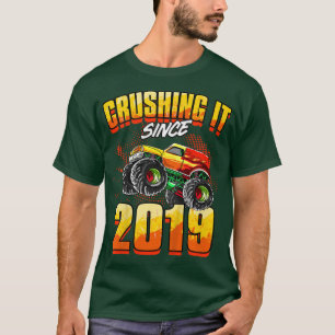 Camiseta Camión Monstruo De Los Niños Aplastándolo Desde 20