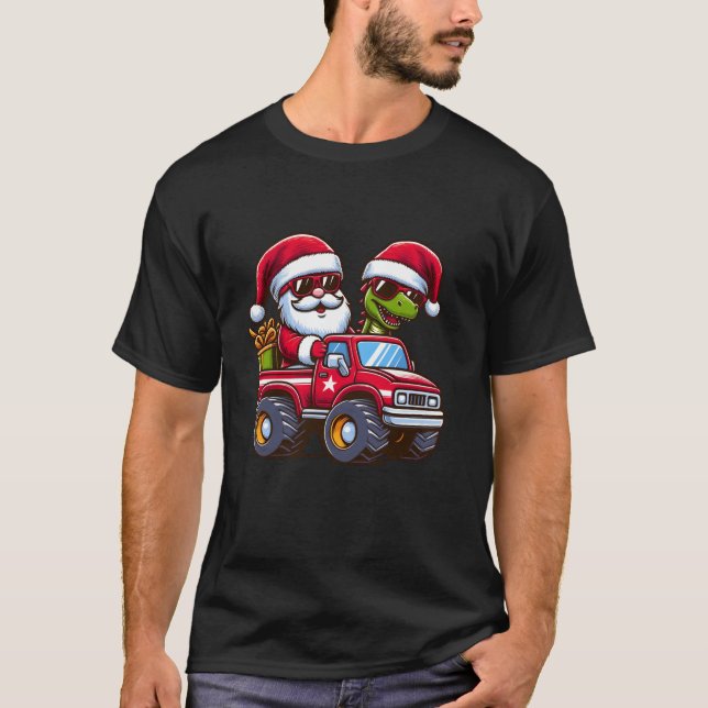 Camiseta Camión Monstruo de Monstruo de los navidades Santa (Anverso)