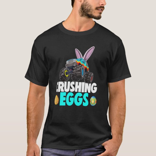 Camiseta Camión Monstruo de Pascua que aplasta a conejo de  (Anverso)