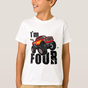 Camiseta Camión Monstruo del Cuarto Cumpleaños