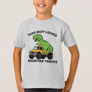 Camiseta Camión monstruo Dino Riding fuera de carretera