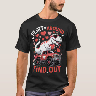 Camiseta Camión Monstruo Dinosaurio de San Valentín Coquete