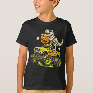 Camiseta Camión Monstruo Dinosaurio Halloween Esqueleto T-R