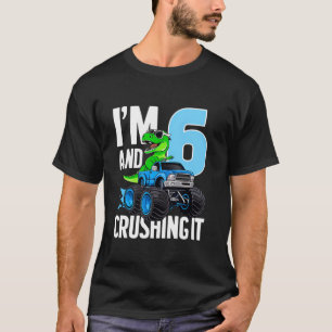 Camiseta Camión Monstruo Dinosaurio I m 6 y aplastándolo 6B