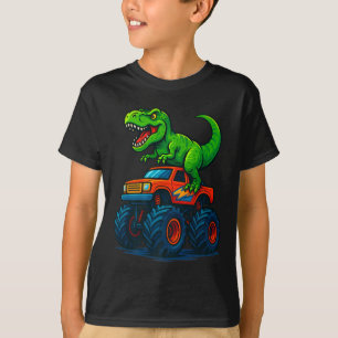 Camiseta Camión Monstruo Dinosaurio T-Rex Cumpleaños Escola