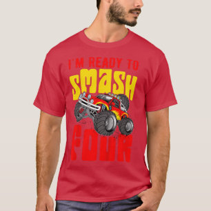 Camiseta Camión Monstruo Divertido Para Niños De 4 Años Lis