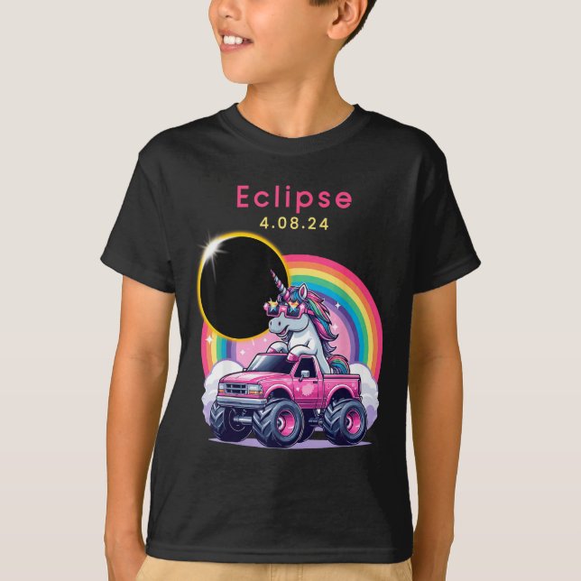 Camiseta Camión Monstruo Eclipse Solar Total de Niña (Anverso)