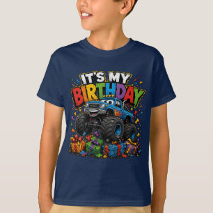 Camiseta Camión Monstruo Es Mi Cumpleaños Niños Chicos