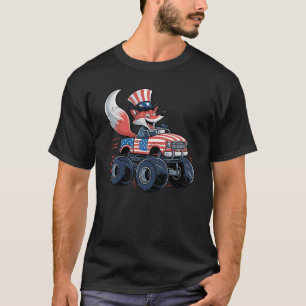 Camiseta Camión Monstruo Fox 4 de Julio Patriótico EEUU Amé