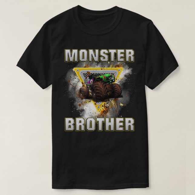 Camiseta Camión Monstruo Hermano Retro Vintage (Diseño del anverso)