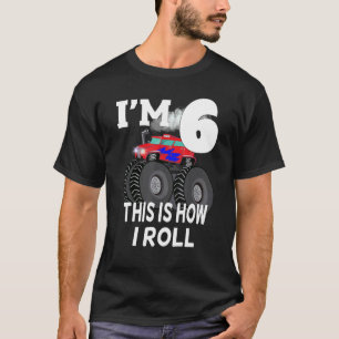 Camiseta Camión Monstruo Infantil 6 Cumpleaños
