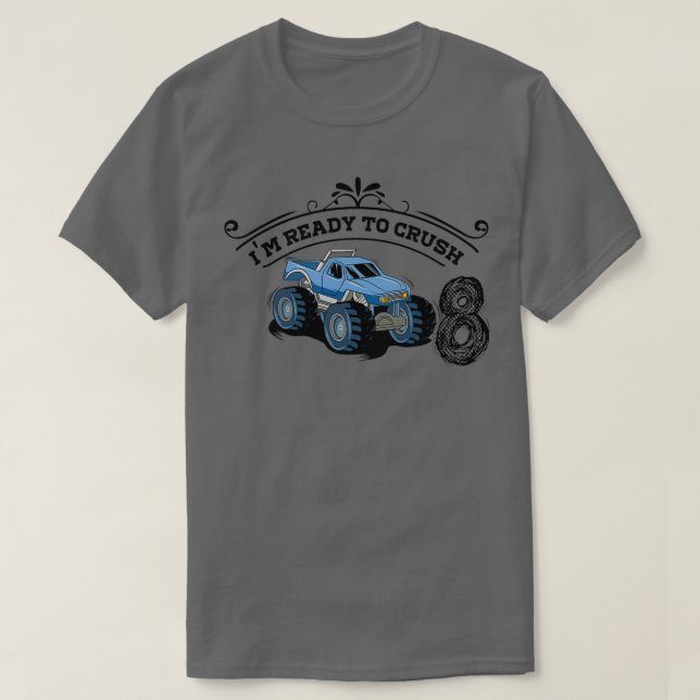 Camiseta Camión Monstruo Infantil 8º cumpleaños Gracioso re (Diseño del anverso)