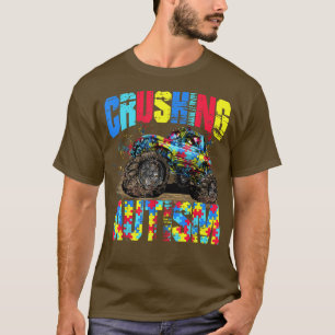 Camiseta Camión monstruo infantil aplastando el autismo y e