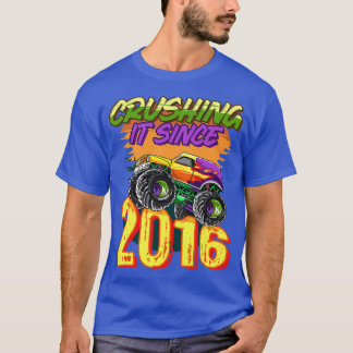 Camiseta Camión Monstruo Infantil Aplastándolo Desde 2016 K