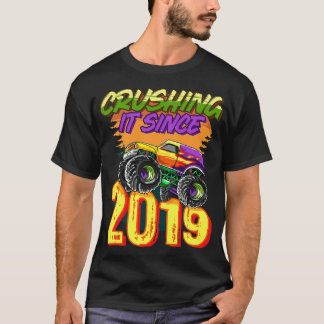 Camiseta Camión Monstruo Infantil Aplastándolo Desde 2019 N