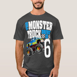 Camiseta Camión Monstruo Infantil Cumpleaños 6 Años 6 Camió