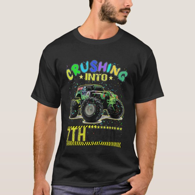 Camiseta Camión Monstruo Infantil De 7º Grado Listo Para Ap (Anverso)