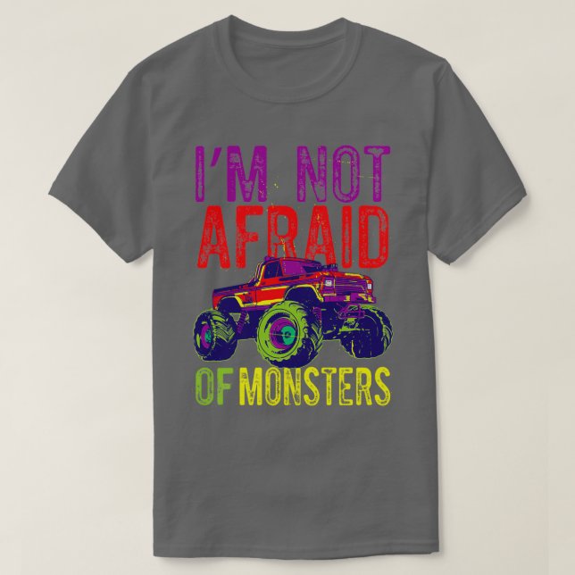 Camiseta Camión Monstruo Infantil Dice Que No Le Tienen Mie (Diseño del anverso)