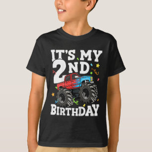 Camiseta Camión Monstruo Infantil Es Mi Segundo Niño De Cum