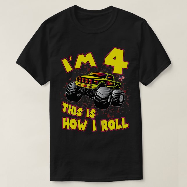 Camiseta Camión Monstruo Infantil IM 4 Así Es Como Giro El  (Diseño del anverso)