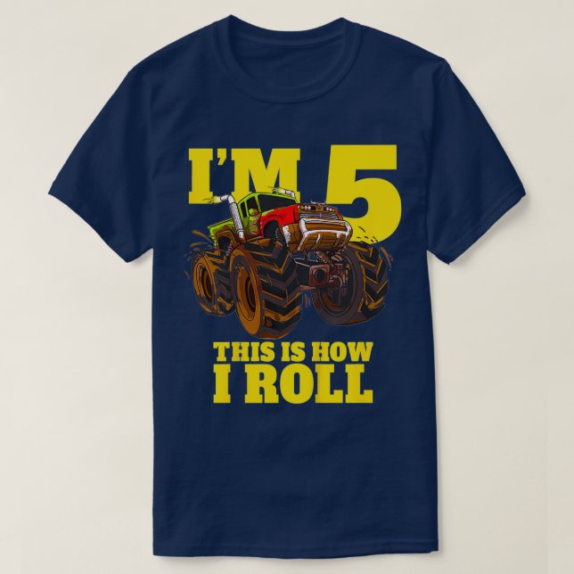 Camiseta Camión Monstruo Infantil Niño Niño Niño Niño De 5  (Diseño del anverso)