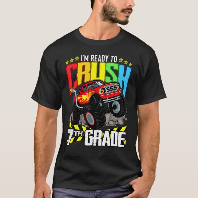 Camiseta Camión Monstruo Listo Para Aplastar El Séptimo Gra (Anverso)