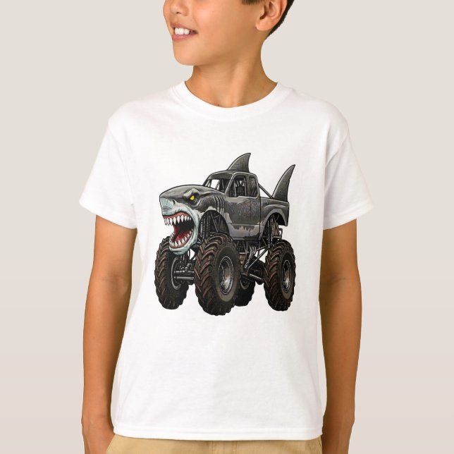 Camiseta Camión Monstruo Megalodon (Anverso)