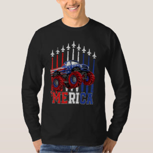 Camiseta Camión Monstruo Merica Bandera Patriótica American