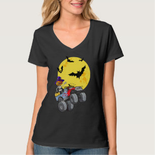 Camiseta Camión Monstruo Montando Esqueleto Halloween Niños