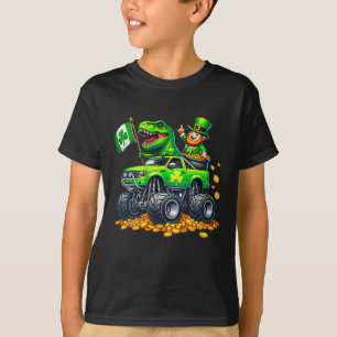 Camiseta Camión Monstruo Niño T-rex Duende Día de San Patri