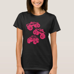 Camiseta Camión monstruo para Chicas y niño rosado
