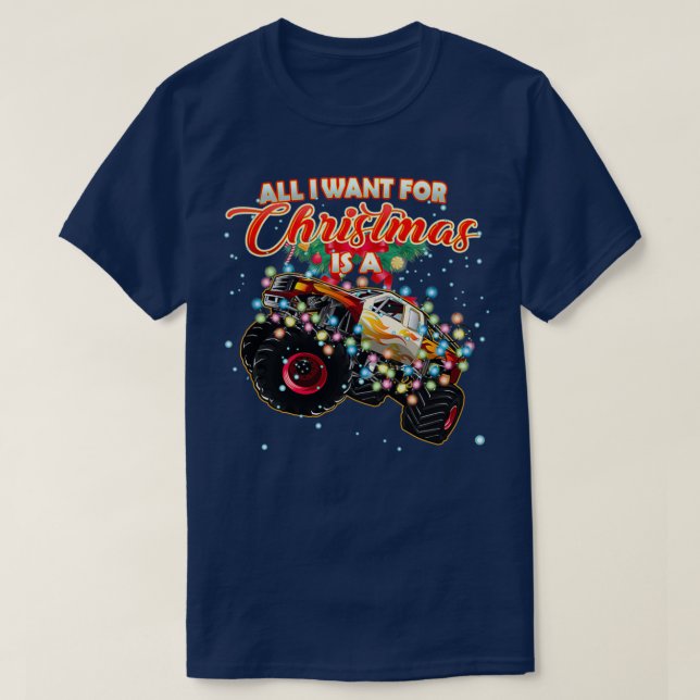 Camiseta Camión monstruo para Navidades (Diseño del anverso)
