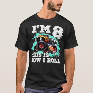 Camiseta Camión monstruo para niños de 8 años de edad