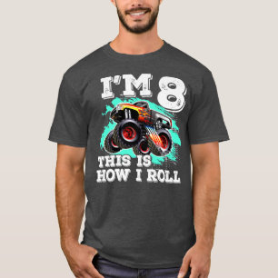 Camiseta Camión monstruo para niños de 8 años de edad