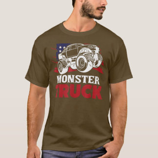 Camiseta Camión monstruo patriótico con Estados Unidos