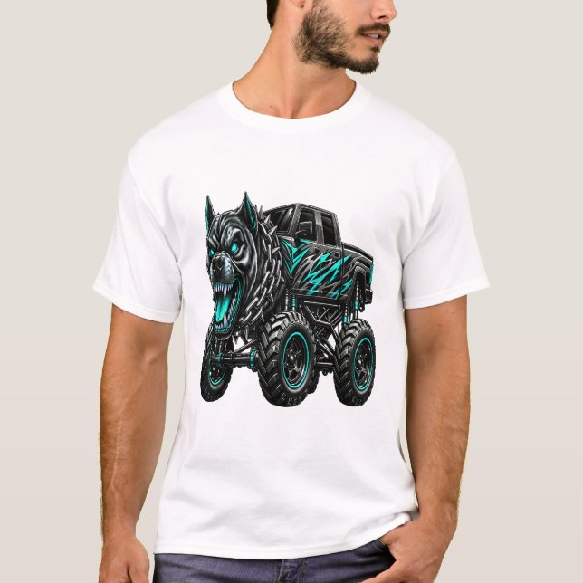 Camiseta Camión Monstruo Pitbull Feroz (Anverso)