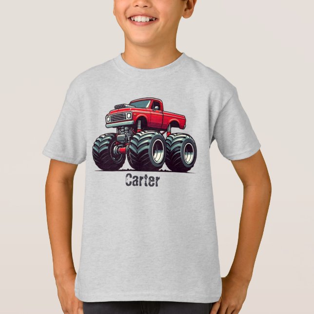 Camiseta Camión monstruo rojo (Anverso)
