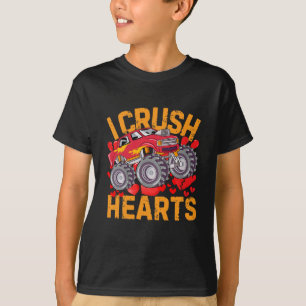 Camiseta Camión monstruo San Valentín para niños que aplast