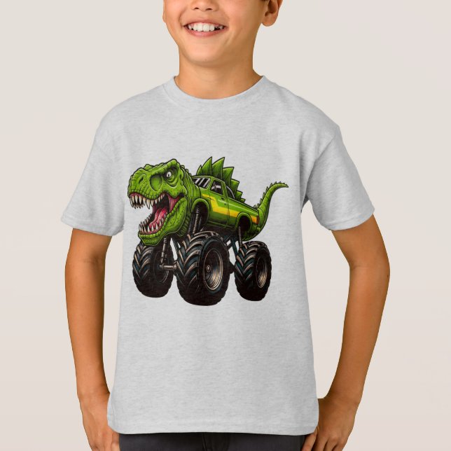 Camiseta Camión Monstruo T-Rex (Anverso)