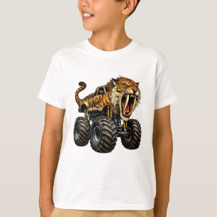 Camiseta Camión Monstruo Todoterreno Tigre Dientes de Sable