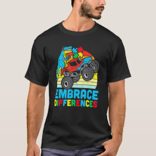 Camiseta Camión Monstruo Trex Niños Acepta Diferencias Auti
