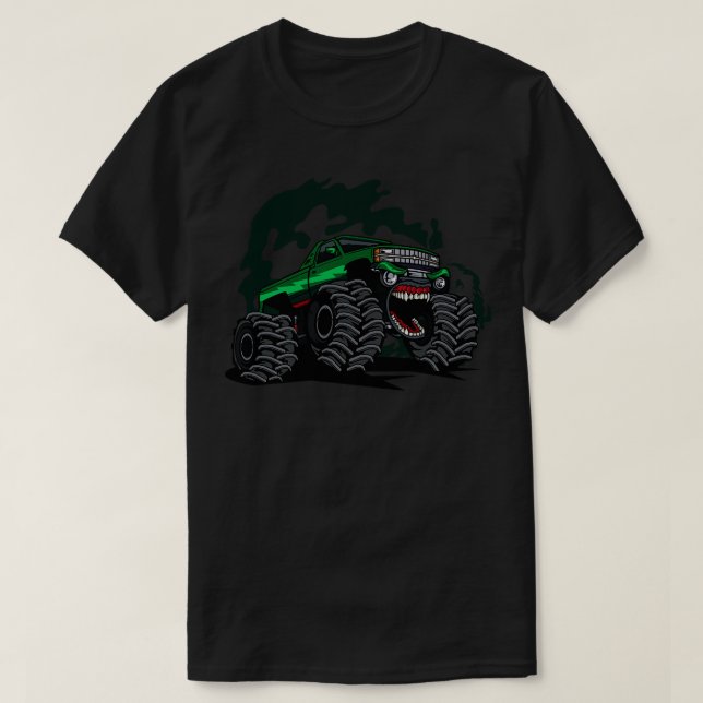 Camiseta Camión monstruo verde (Diseño del anverso)