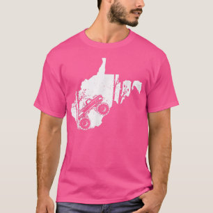 Camiseta Camión monstruo vintage- mapa del oeste de Virgini