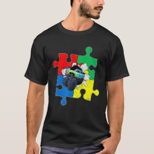 Camiseta Camión Monter Pieza Rompecabezas Conciencia Autism