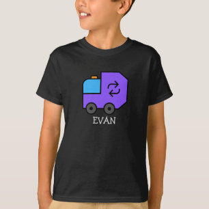 Camiseta Camión morado Personalizado de basura/reciclado co