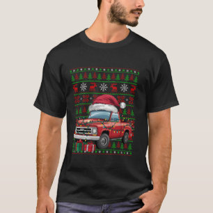Camiseta Camión navideño ilumina a un camión con gordo de S