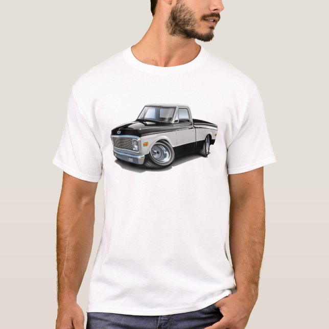 Camiseta Camión Negro-Blanco 1970-72 de Chevy C10 (Anverso)